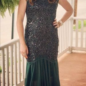 Formal Trumpet Style Beaded Dress